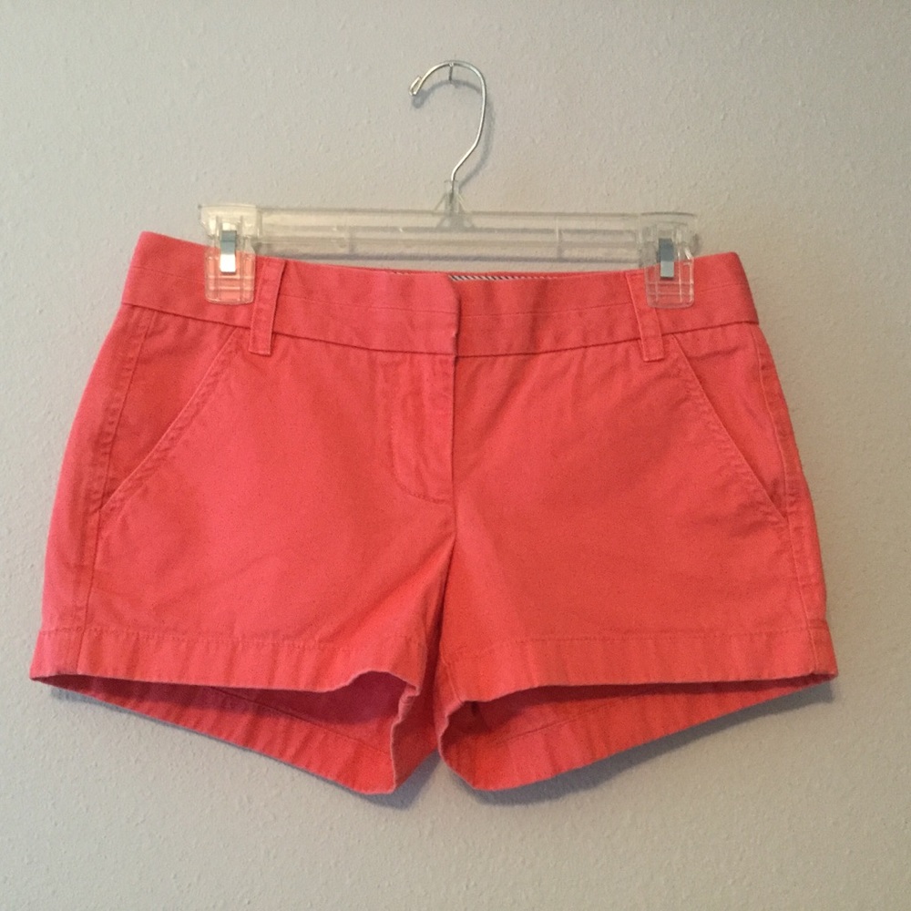 Coral J. Crew chino shorts